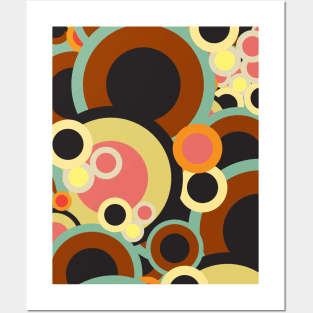 Groovy Retro circles pattern Abstract Mid Century color palette Posters and Art